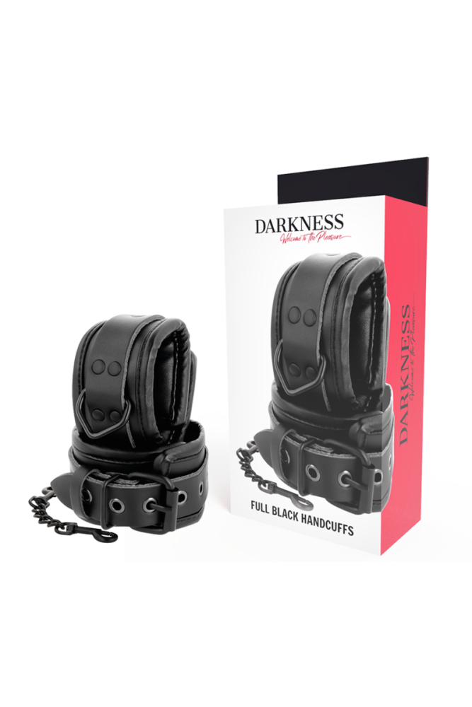 DARKNESS - MANETTE REGOLABILI IN PELLE NERA