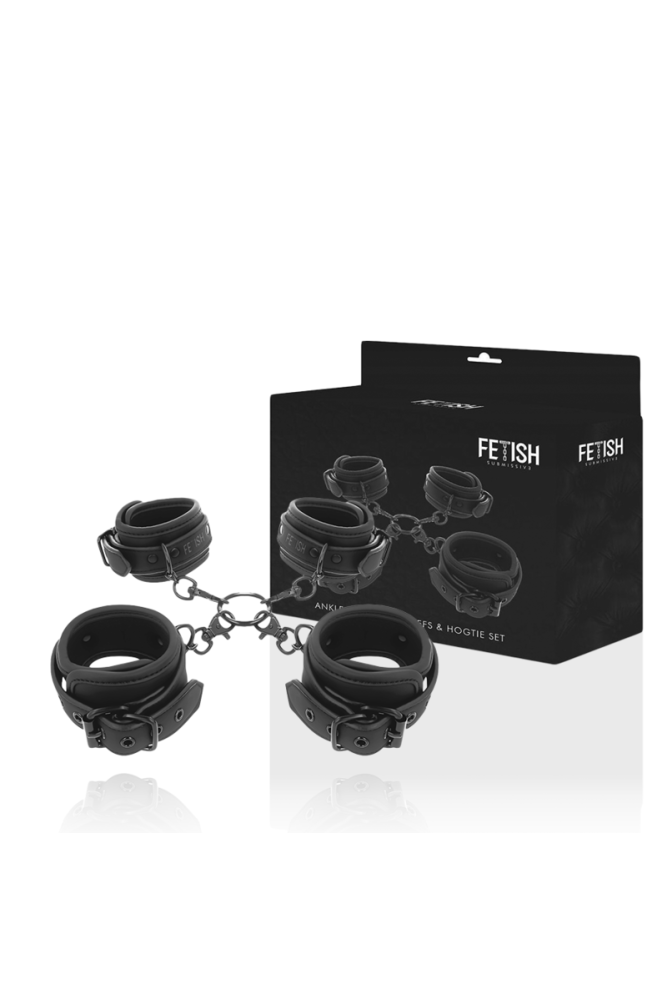 FETISH SUBMISSIVE - SET DI MANETTE PER MANI E CAVIGLIE CON FODERA IN NOPRENE