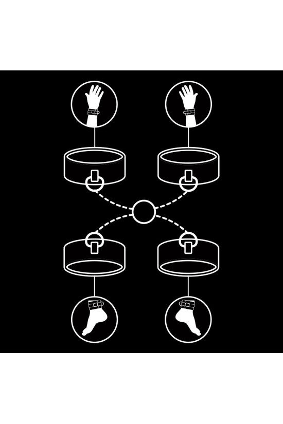 FETISH SUBMISSIVE - SET DI MANETTE PER MANI E CAVIGLIE CON FODERA IN NOPRENE