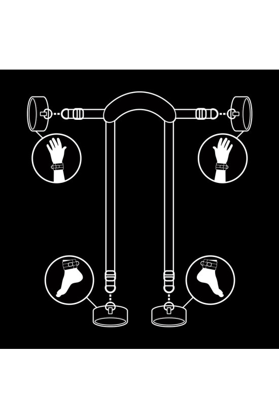 FETISH SUBMISSIVE - POSIZIONE MASTER CON 4 MANETTE RIVESTITE IN NOPRENE