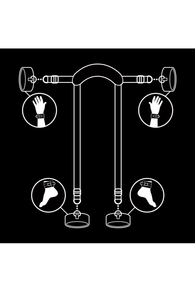 FETISH SUBMISSIVE - POSIZIONE MASTER CON 4 MANETTE RIVESTITE IN NOPRENE