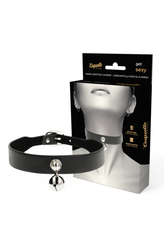 COQUETTE CHIC DESIRE - COLLANA IN PELLE VEGANA ACCESSORIO DONNA CON SONAGLIO