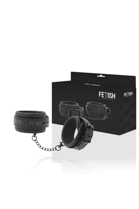 FETISH SUBMISSIVE - POLSINI ALLA CAVIGLIA IN PELLE VEGANA CON FODERA IN NOPRENE