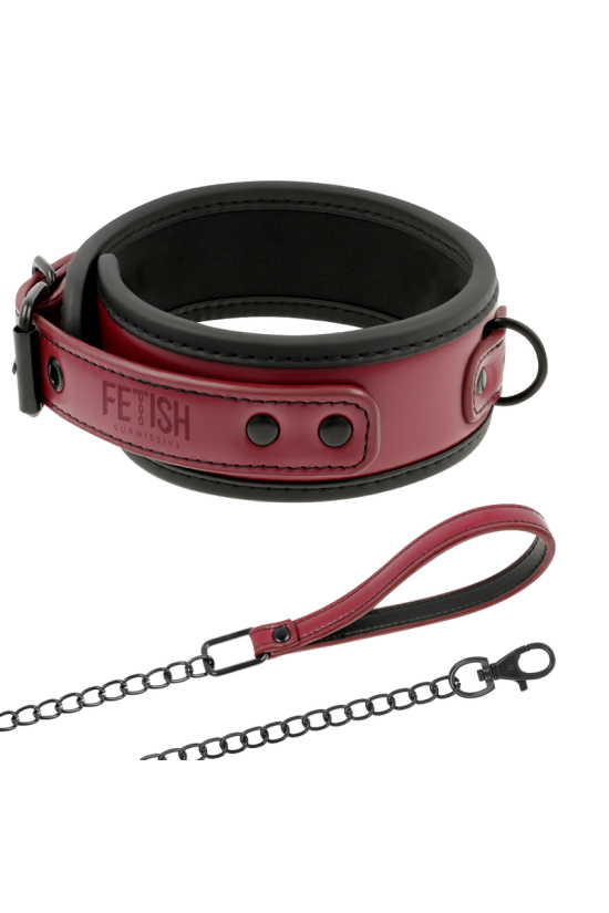FETISH SUBMISSIVE DARK ROOM - COLLANA A CATENA CON FODERA IN NEOPRENE