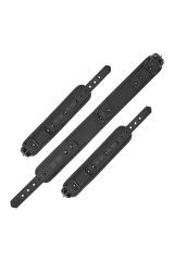 FETISH SUBMISSIVE - COLLANA E MANETTE IN PELLE VEGANA CON FODERA IN NOPRENE