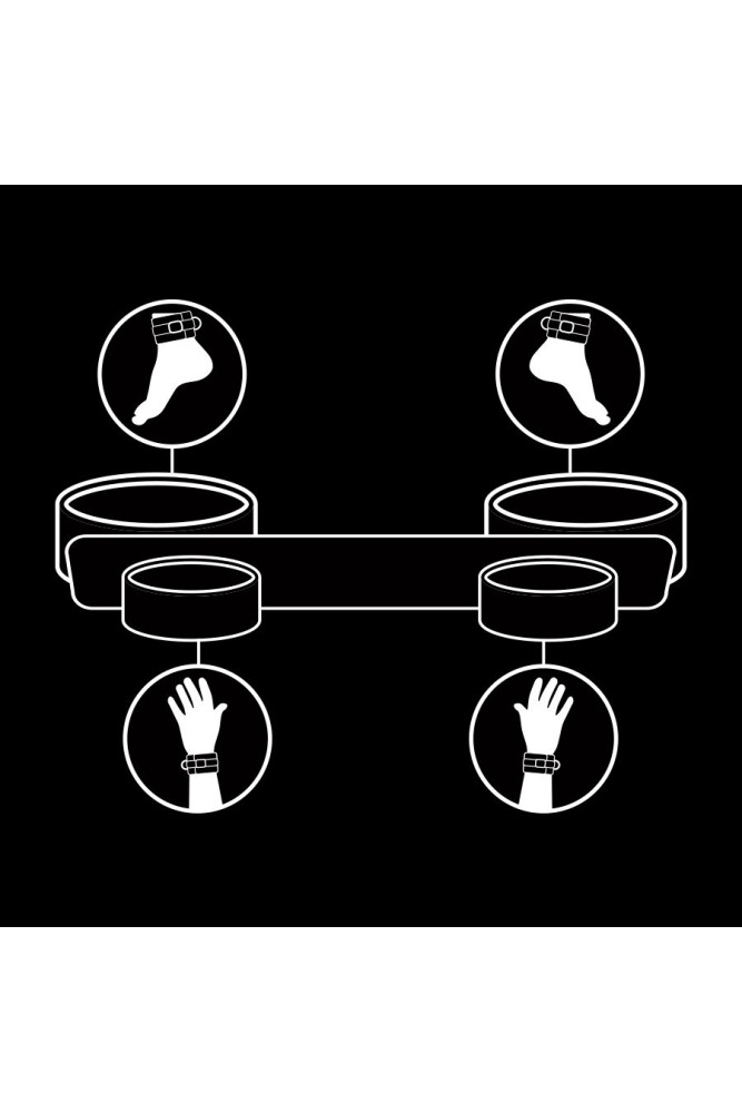 FETISH SUBMISSIVE - BARRA DI DIFFUSORE BONDAGE CON FODERA IN NOPRENE