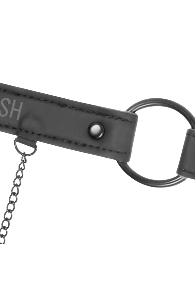 FETISH SUBMISSIVE - ANELLO GAG CON MORSETTI PER CAPEZZOLI