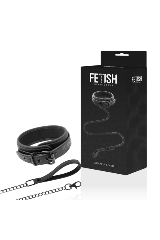 FETISH SUBMISSIVE - COLLANA A CATENA CON FODERA IN NOPRENE