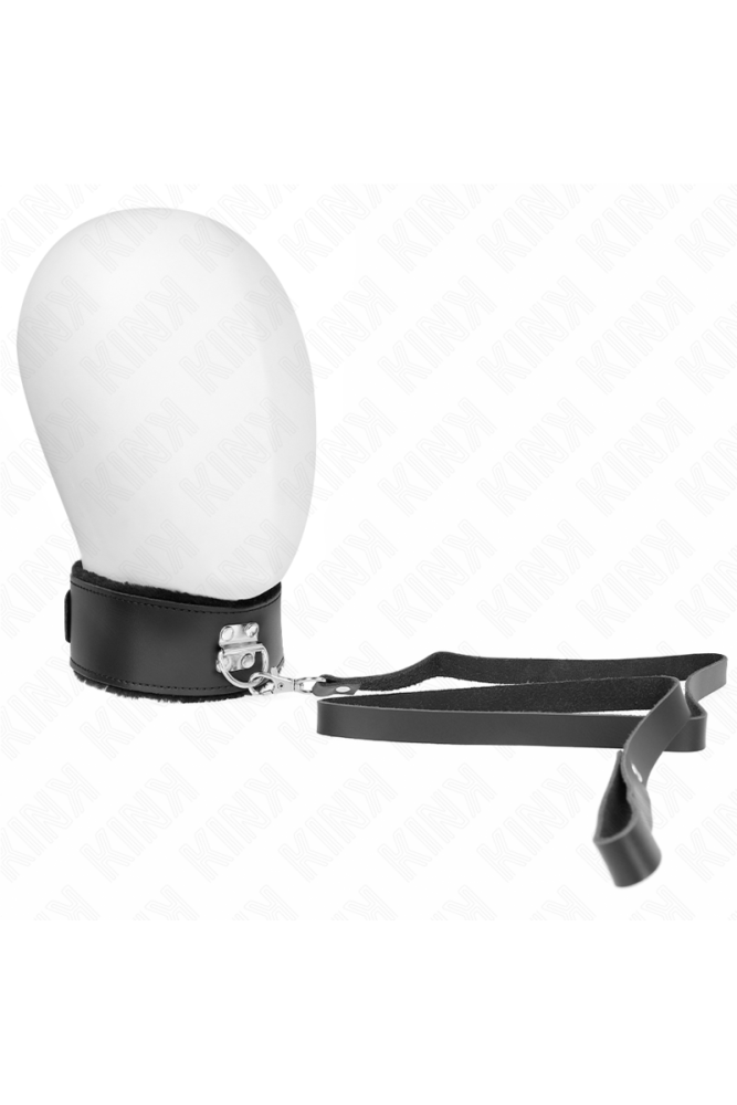 KINK - COLLANA CON CINTURA 116 CM CON CINTURINO IN PELLE NERA REGOLABILE 40-48 CM X 6 CM