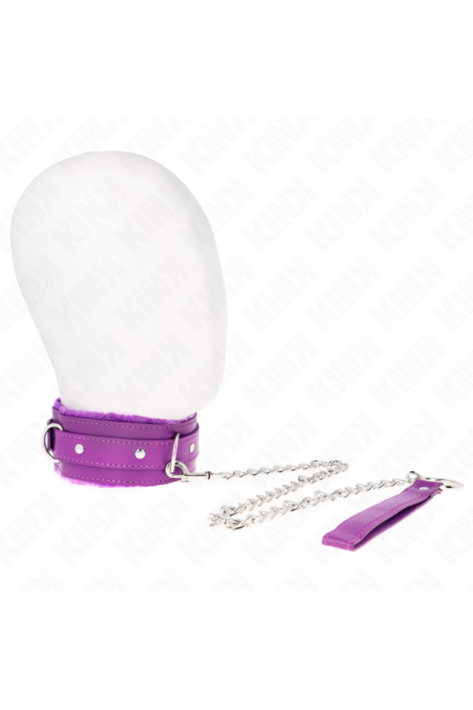 KINK - COLLARE CON GUINZAGLIO 65 CM CON RESTRIZIONI VIOLA 36-42 CM X 5