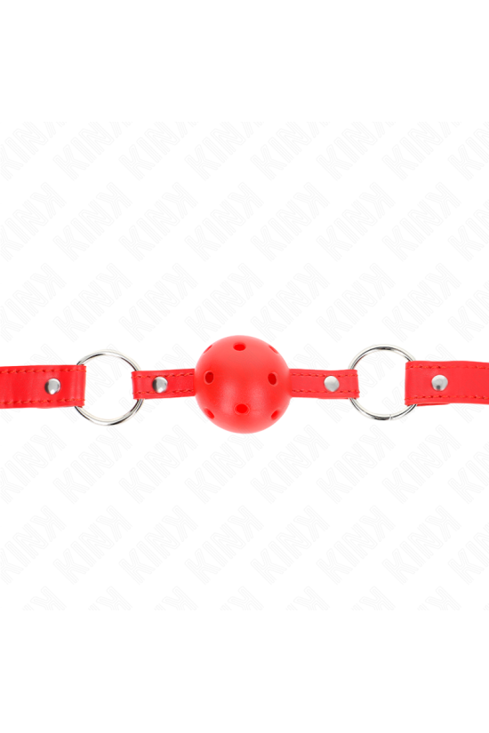 KINK - BAVAGLIO SFERA TRASPIRANTE 4 CM CON DOPPIO RIVETTO MODELLO 1 ROSSO 62