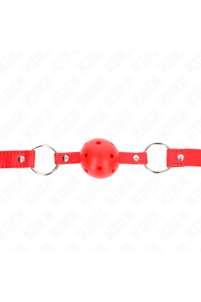 KINK - BAVAGLIO SFERA TRASPIRANTE 4 CM CON DOPPIO RIVETTO MODELLO 1 ROSSO 62