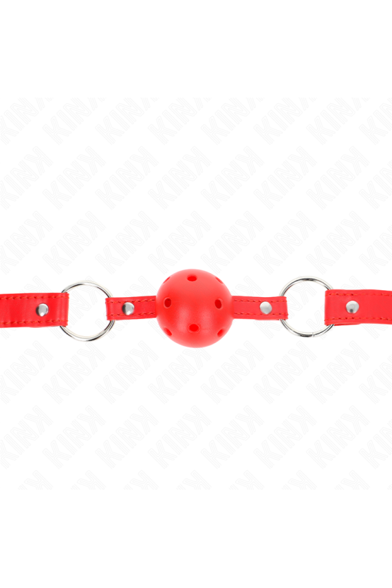 KINK - BAVAGLIO SFERA TRASPIRANTE 4 CM CON DOPPIO RIVETTO MODELLO 1 ROSSO 62