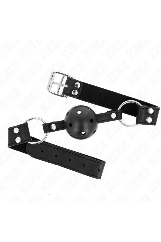 KINK - BAVAGLIO SFERA TRASPIRANTE 4 CM CON DOPPIO RIVETTO MODELLO 1 NERO 62