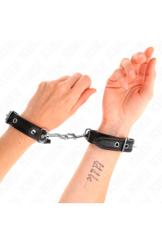 KINK - MINI BRACCIALETTI NERI CON BORCHIE REGOLABILI 16-22 CM X 2 CM