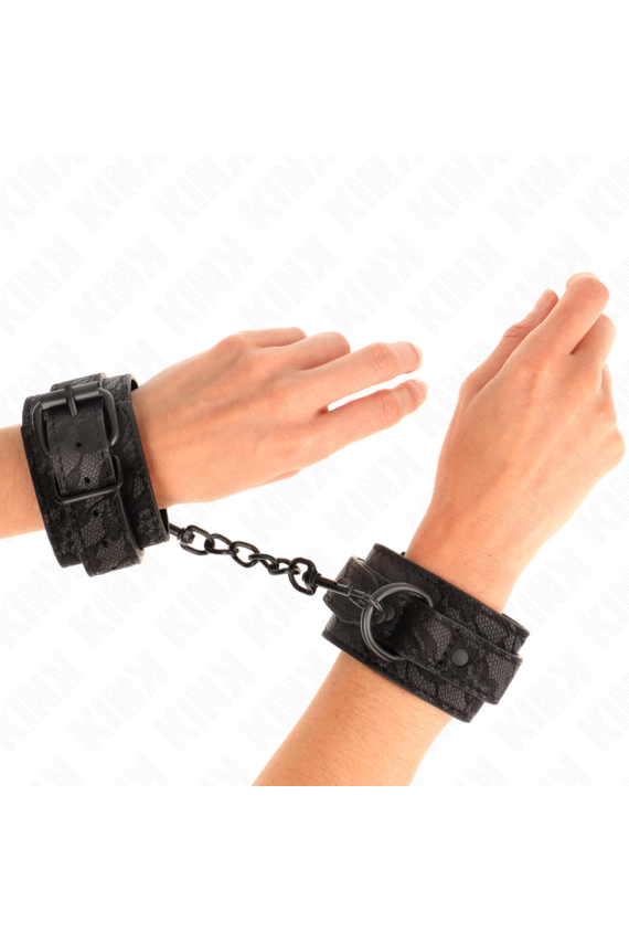 KINK - POLSI RICOPERTI DI PIZZO SCURO REGOLABILI NERO 19-26 CM