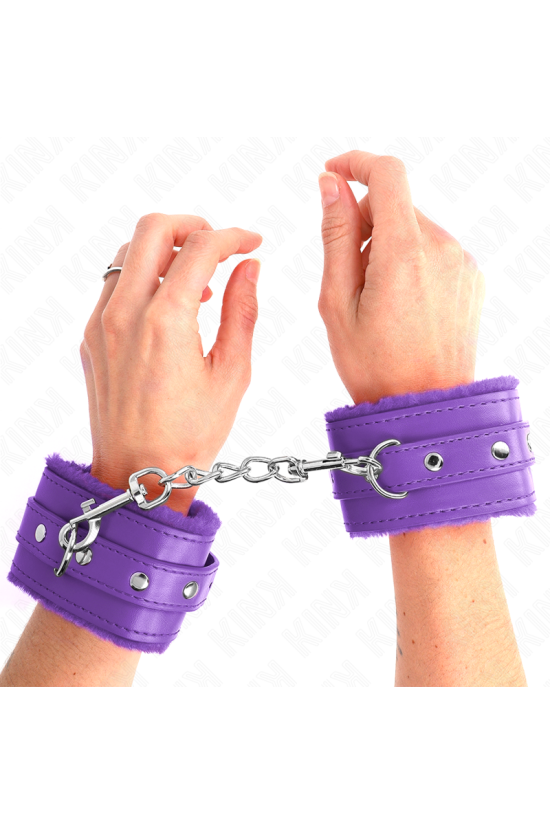 KINK - POGGIPOLSI PREMIUM IMBOTTITI IN PELLICCIA VIOLA CON CINTURA VIOLA REGOLABILE 17-29 CM X 6 CM