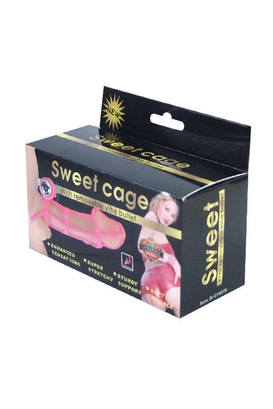 BAILE - COPERTURA E ANELLO IN SILICONE DOLCI 10 RITMI PER IL PENE ROSA