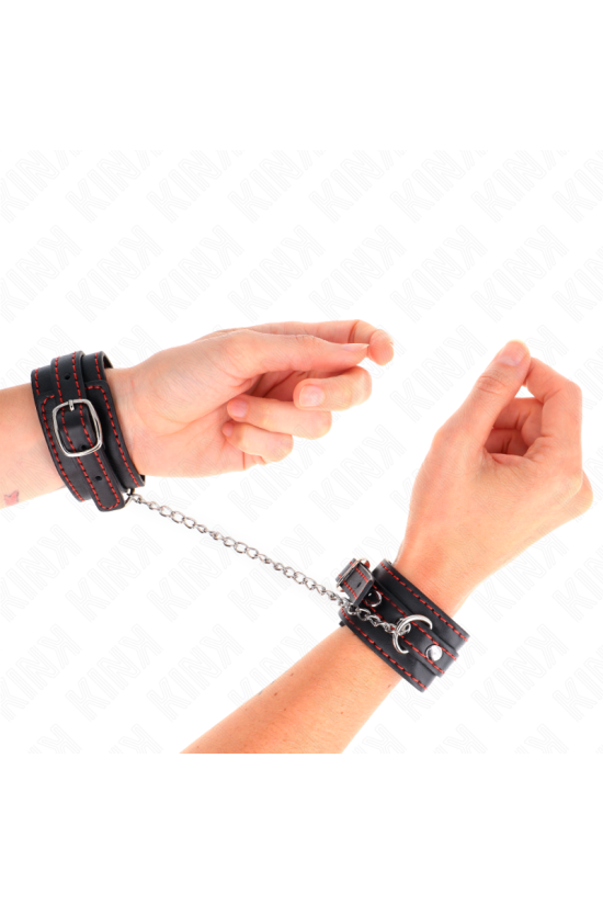 KINK - POTENZIALE DA POLSO PICCOLA NERA CON FODERA ROSSA REGOLABILE 14-24 CM X 3