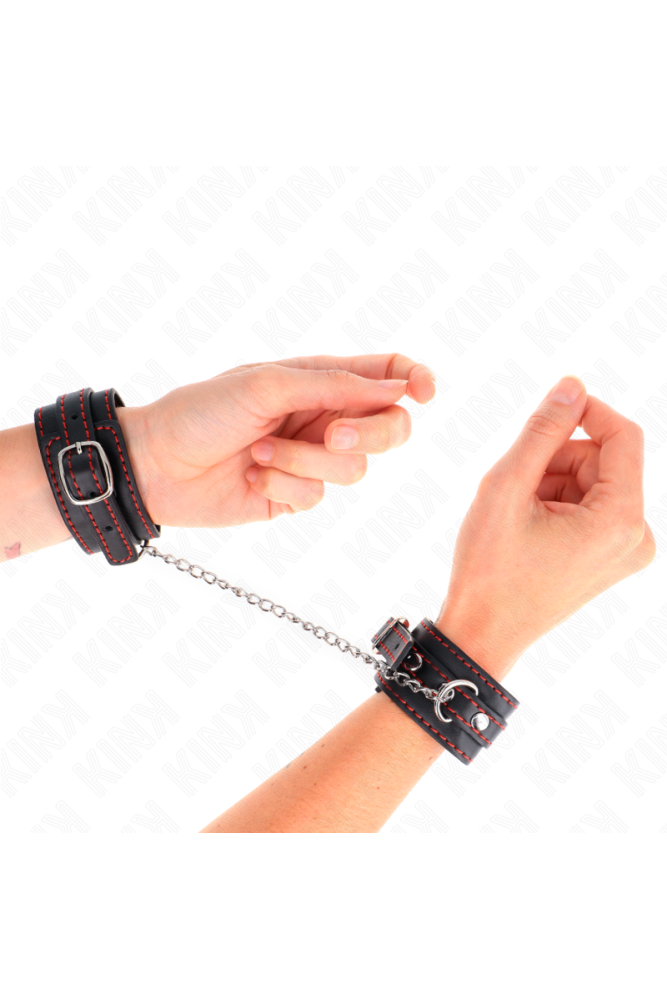 KINK - POTENZIALE DA POLSO PICCOLA NERA CON FODERA ROSSA REGOLABILE 14-24 CM X 3