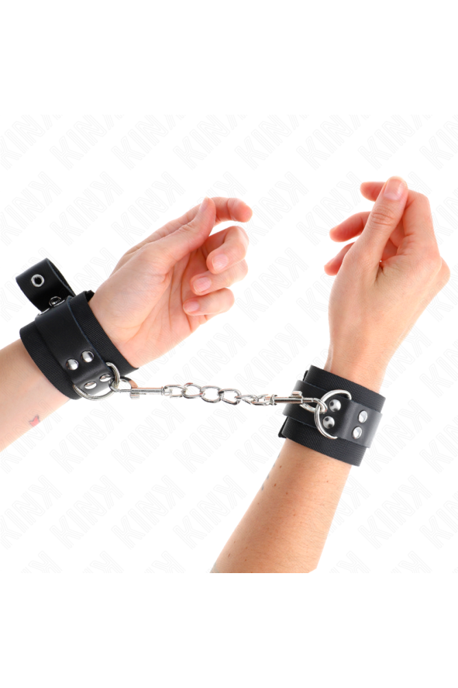 KINK - RESISTENZA DA POLSO IN NYLON NERO CON CINTURA IN PELLE NERA REGOLABILE 19-29 CM X 5