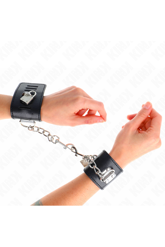 KINK - RESISTENZA DA POLSO CON CHIUSURA A LUCCHETTO NERO REGOLABILE 16-23 CM X 5