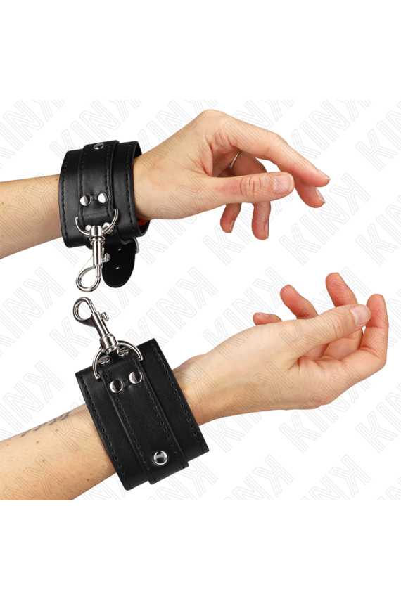 KINK - RESISTENZA DA POLSO PER DUNGEON CON CHIUSURA NERA REGOLABILE 21-28 CM X 5