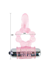 BAILE - ANELLO IN SILICONE 10 RITMI DI LINGUA CON VIBRAZIONE ROSA