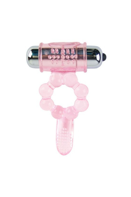 BAILE - ANELLO IN SILICONE 10 RITMI DI LINGUA CON VIBRAZIONE ROSA