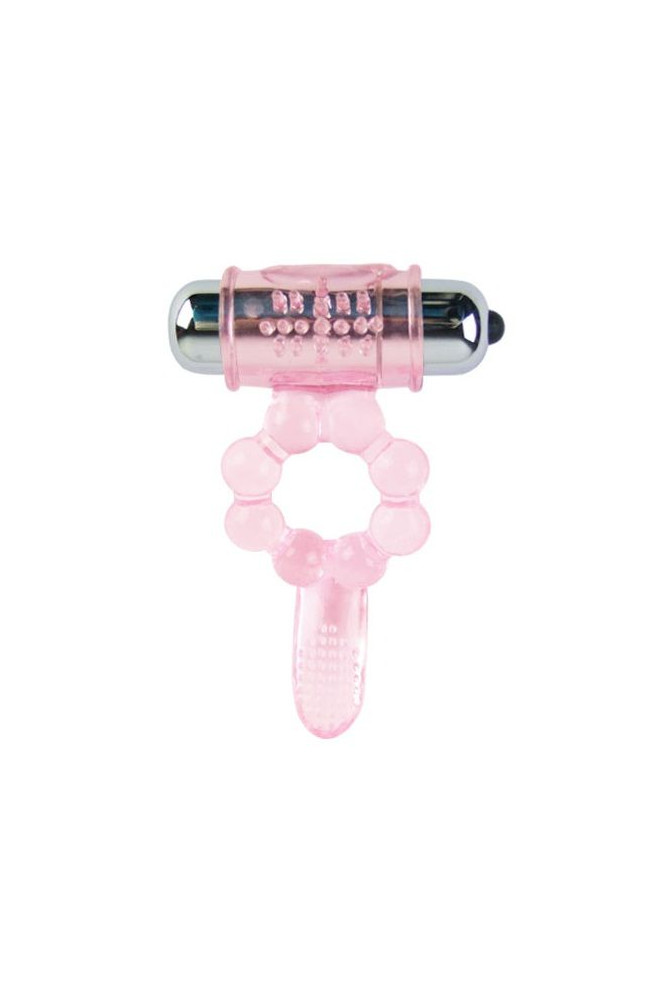 BAILE - ANELLO IN SILICONE 10 RITMI DI LINGUA CON VIBRAZIONE ROSA