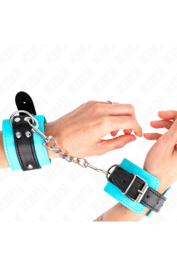 KINK - RESISTENZA DA POLSO CON GANCIO BLU IMBOTTITO IN PELLICCIA REGOLABILE 20-28 CM X 5