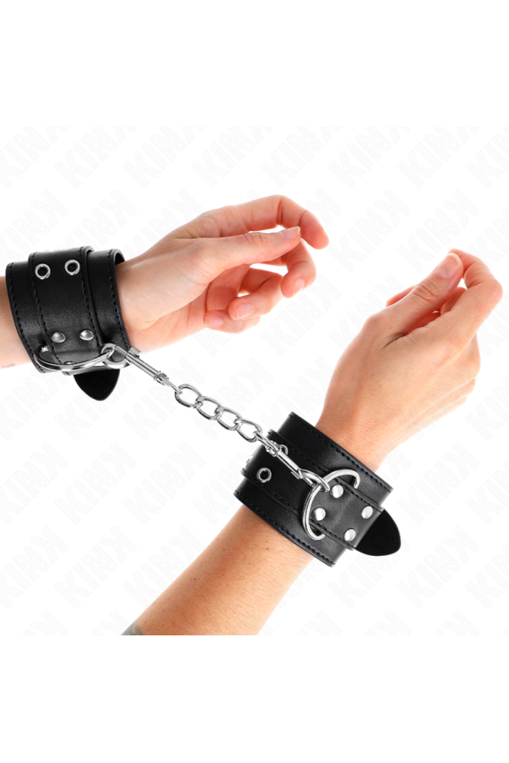 KINK - REGTINO DA POLSO DOPPIA FIBBIA NERO REGOLABILE 19-26 CM