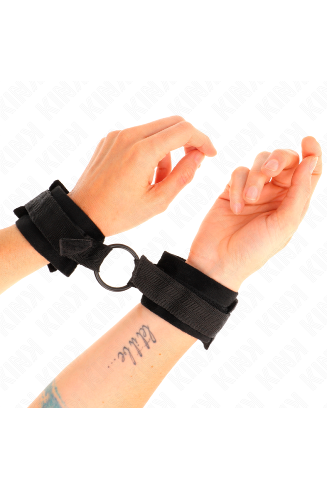 KINK - POLSINI IN PELLICCIA PER PRINCIPIANTI 25 CM CON O-RING 4 CM NERO REGOLABILE 15-25 CM