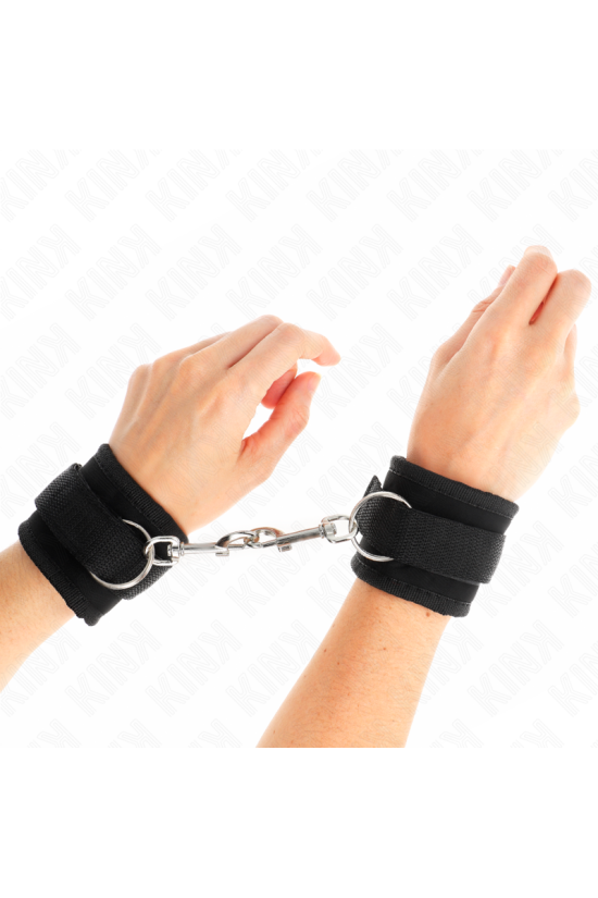 KINK - TENUTA DA POLSO IN NYLON HOOK&LOOP NERA MODELLO 2 REGOLABILE 18-35 CM X 6 CM