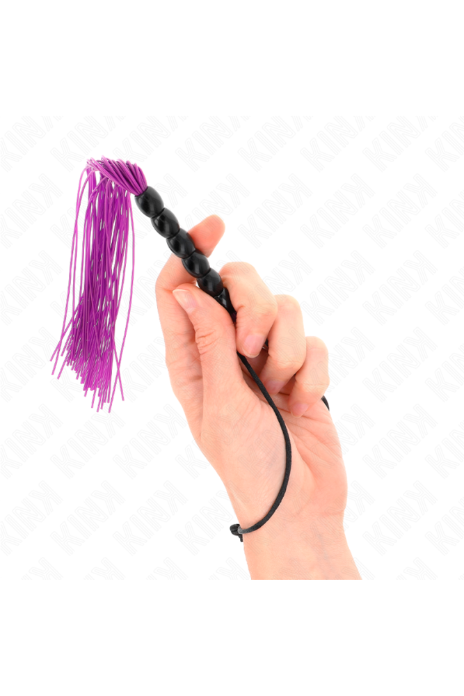 KINK - MINI FRUSTA IN SILICONE CON 6 PERLINE VIOLA 26 CM