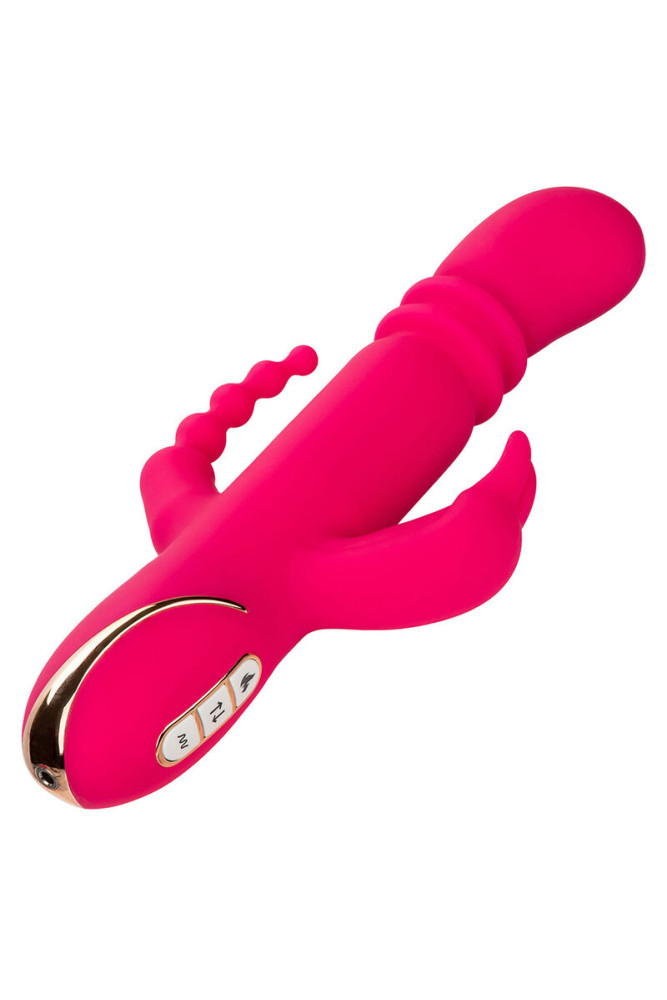 CALEXOTICS - JACK FANTASY VIBRATORE TRIPLO RISCALDATO ROSA CONIGLIO