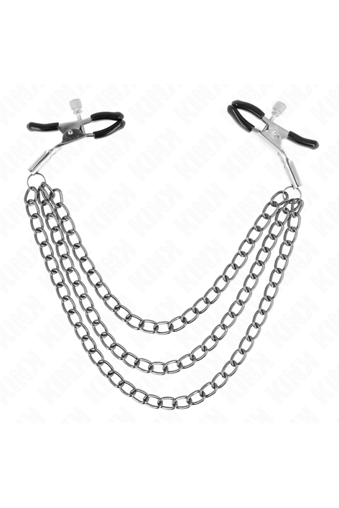 KINK - PINZE PER CAPEzzoli CON 3 CATENE NERE 20/23/28 CM