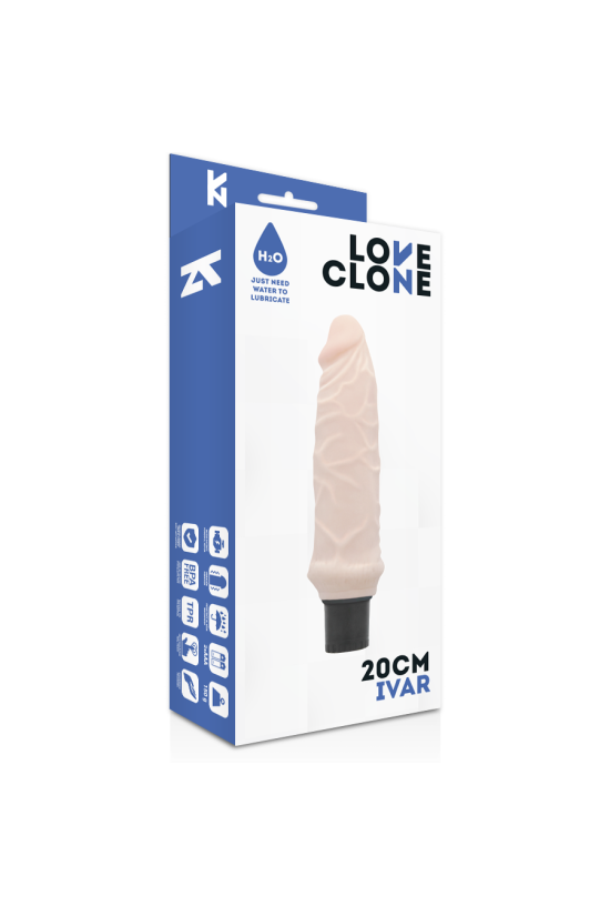 LOVECLONE - IVAR VIBRATORE AUTOLUBRIFICANTE 20 CM -O- 3.7 CM