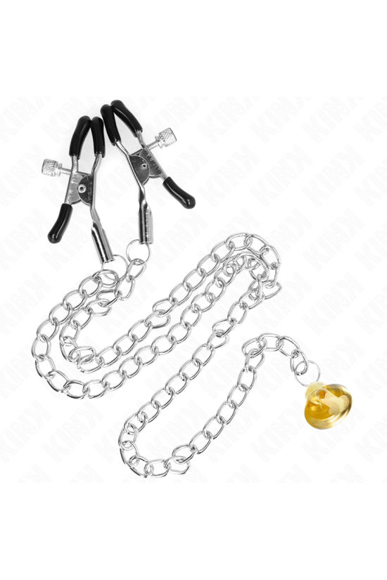 KINK - PINZE PER CAPEZZOLI A CATENA CON PENDENTE IN CORNO 30 CM