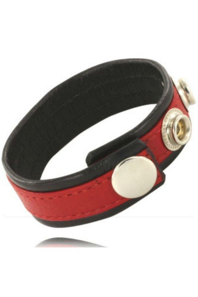 LEATHER BODY - CINTURINO IN PELLE REGOLABILE PER PENE ROSSO-NERO