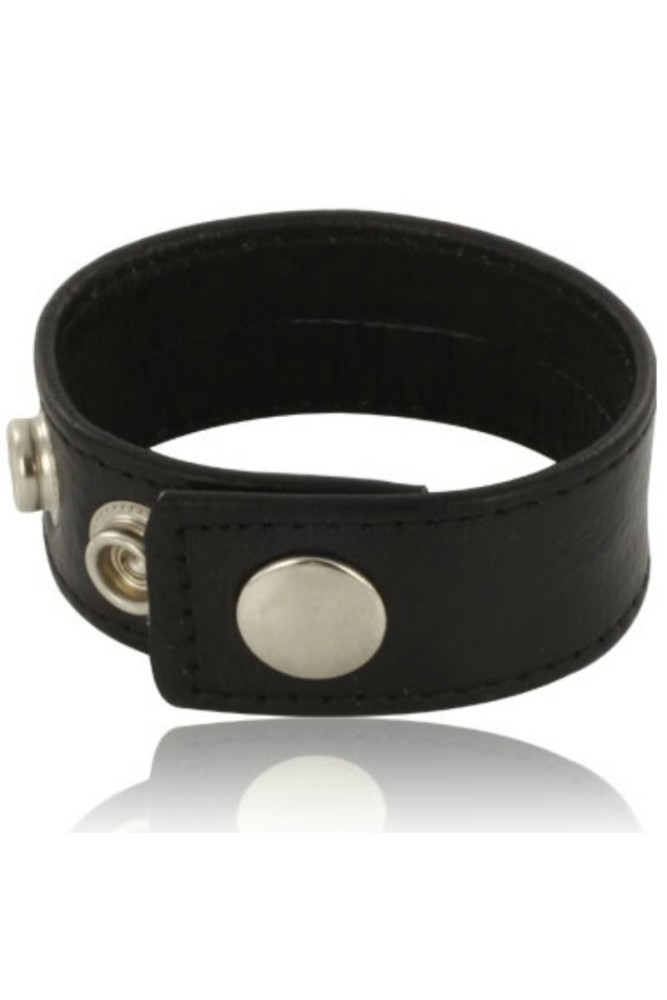 LEATHER BODY - CINTURINO PER PENE IN PELLE NERA REGOLABILE