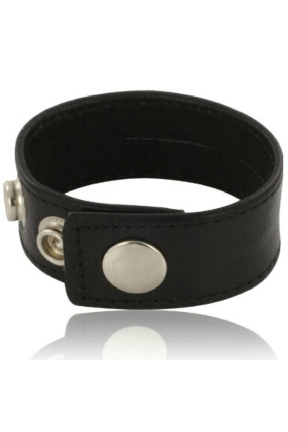 LEATHER BODY - CINTURINO PER PENE IN PELLE NERA REGOLABILE