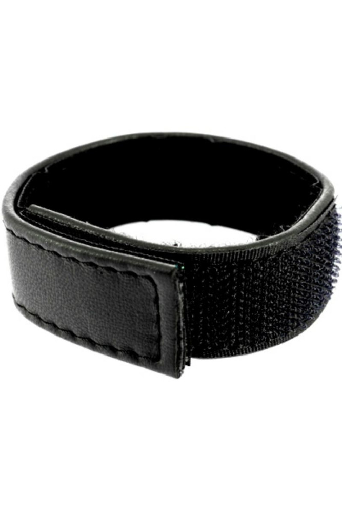 LEATHER BODY - CINTURINO IN PELLE REGOLABILE CON VELCRO PER PENE NERO