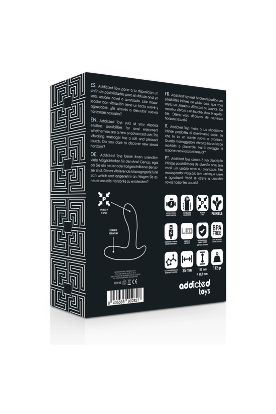 ADDICTED TOYS - MASSAGGIATORE ANALE VIBRAZIONE NERA