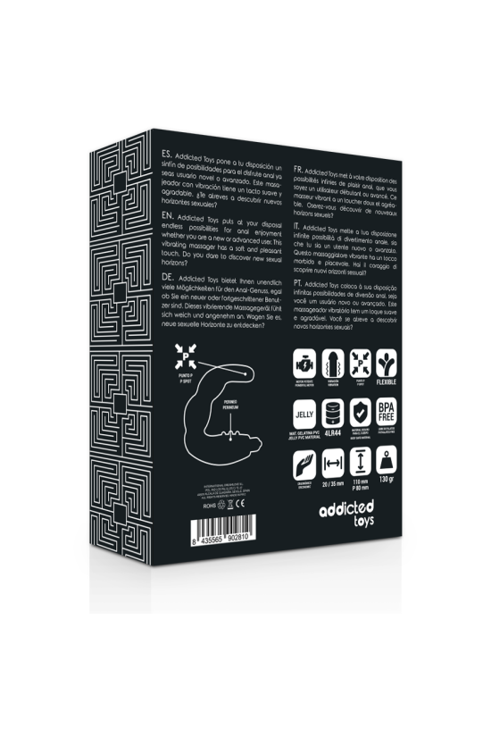 ADDICTED TOYS - VIBRAZIONE DEL MASSAGGIATORE ANALE DELLA PROSTATA