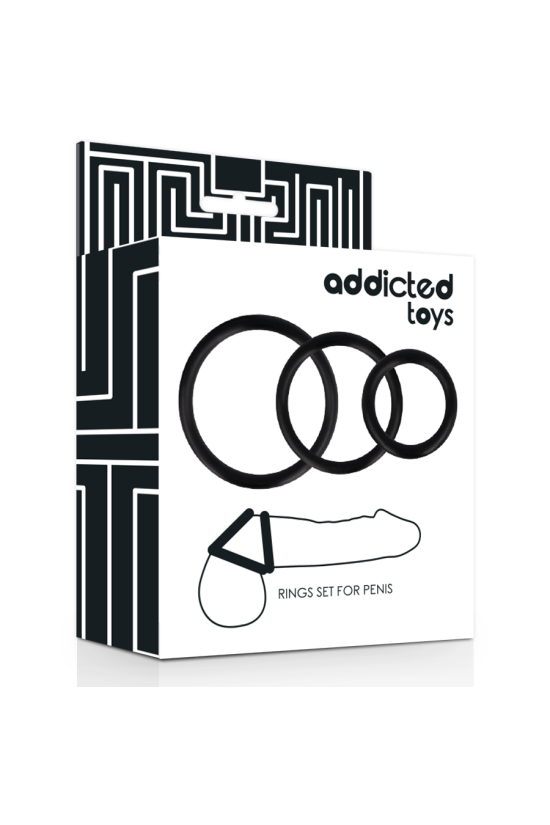 ADDICTED TOYS - SET DI ANELLI PER PENE NERO