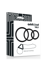 ADDICTED TOYS - SET DI ANELLI PER PENE NERO