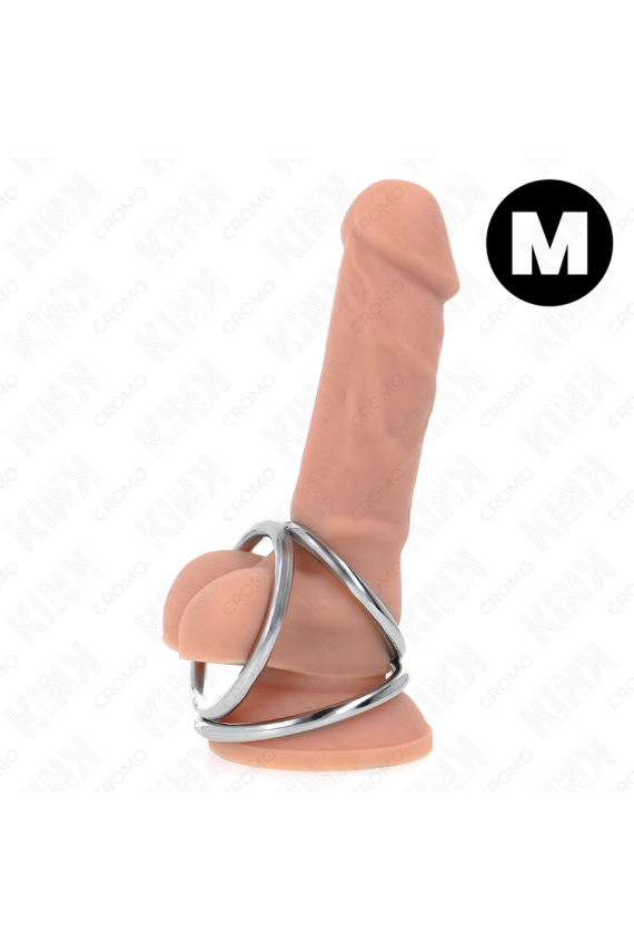 KINK - ANELLO PER PENE IN METALLO CROMATO TRIPLO DA 3