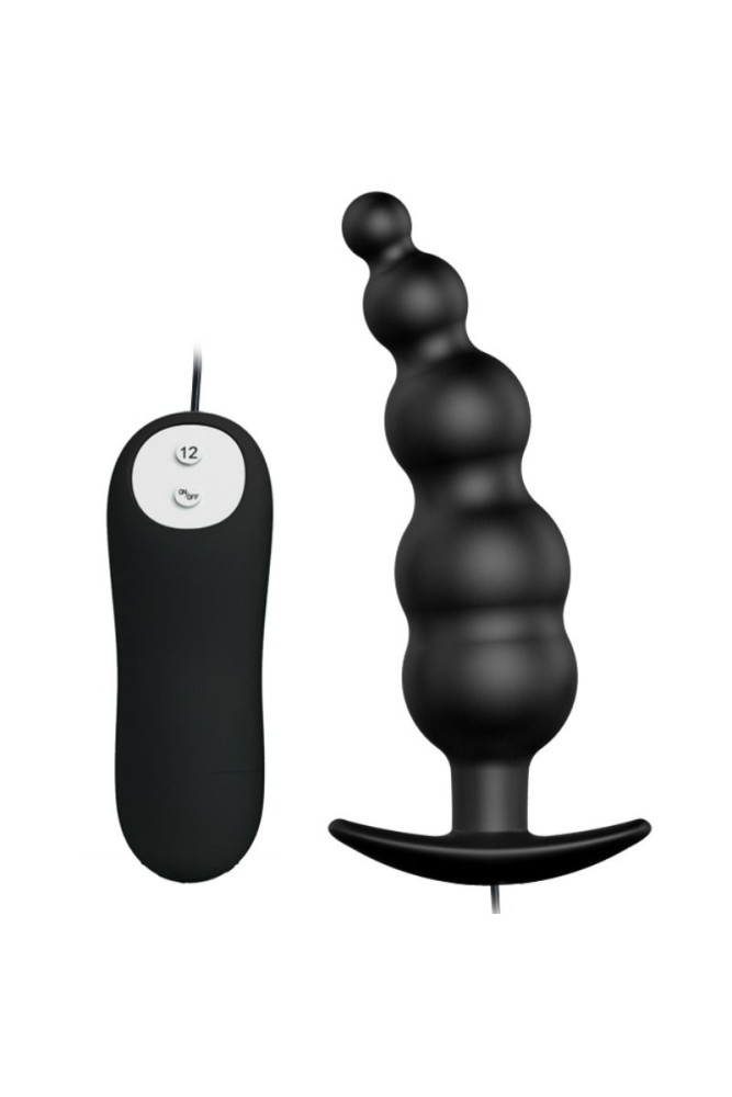 PRETTY LOVE - PLUG ANALE IN SILICONE EXTRA STIMOLAZIONE E 12 MODALIT DI VIBRAZIONE NERO