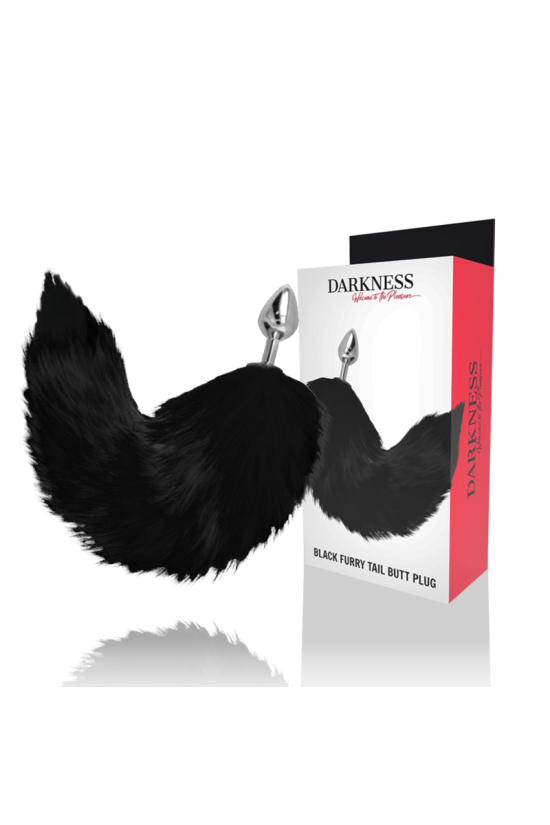 DARKNESS - PLUG ANALE ARGENTO 8 CM CON CODA NERA